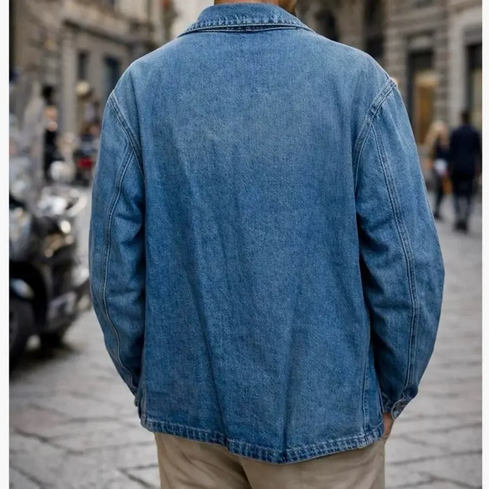 Sandro Paris Denim Worker Jacket – Light Wash Chore Jacket – NWT - Picture 5 of 12